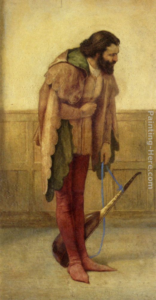The Minstrel painting - Sir James Dromgole Linton The Minstrel art painting